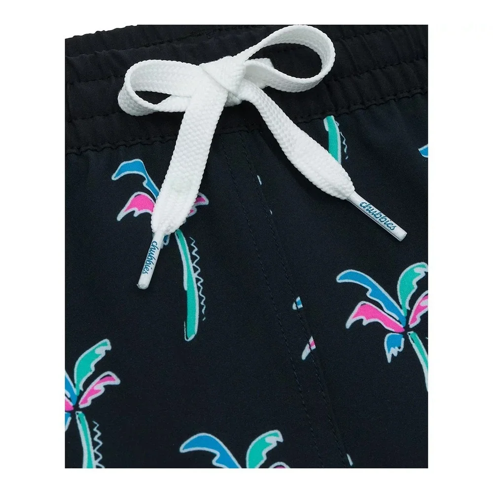 NEW Chubbies The Havana Nights Swim Trunks Youth XL 18/20 Palm Tree Print Black